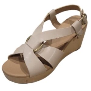NEW! LOFT Vegan Leather Wedge Platform Sandals 8.